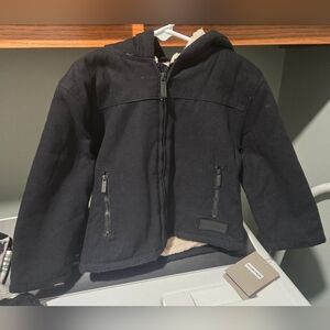 Hunter Boys Size 4T Black Sherpa Lined Hooded Jacket Full Zip NWT